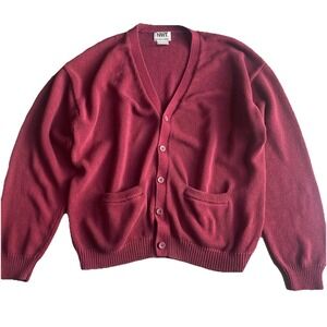 Vintage NWT Northwest Territory Naturals XL Cardigan Sweater Red Grandpa Buttons